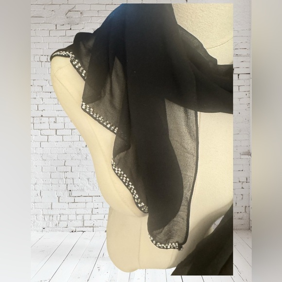 Jkara Black Sheer Wrap NWOT | Elegant Layering Piece + Timeless Evening Accent - Picture 3 of 4